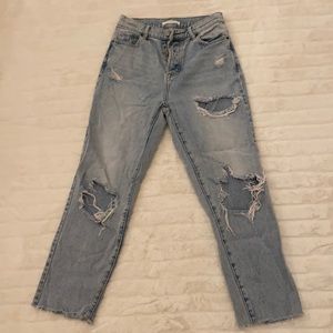 pacsun straight leg ripped jean